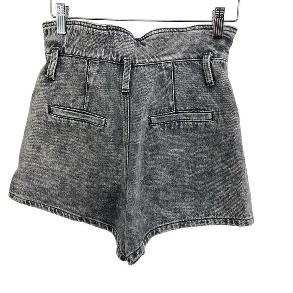 Blank NYC High Rise Shorts Denim Paper Bag Waist 25 Black Stone Wash Revolve y2k - Picture 2 of 6